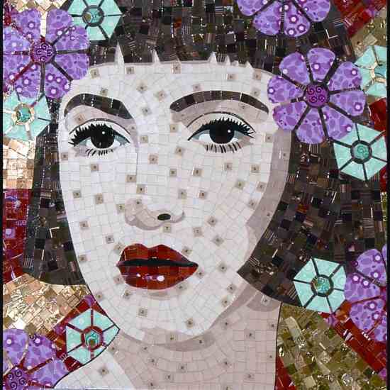 30-by-30-inch “Cherry Blossom” features metallic gold paper collected from embossed holiday cards. $3,250.